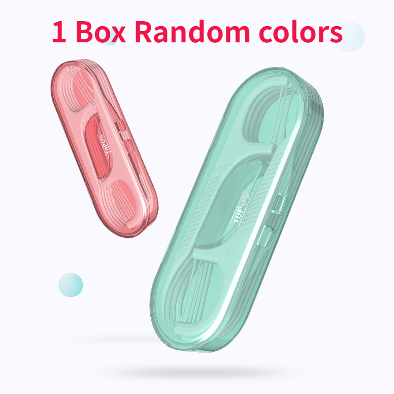 10 stks/doos Floss Tandenstoker Set Plastic Rager Herbruikbare Tandzijde Draagbare Tanden Bleken Cleaner Met Storage Case: Default Title
