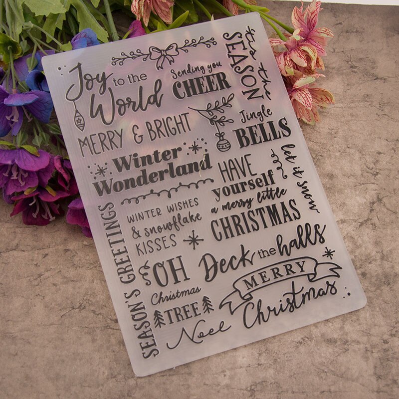 Tarjetas decorativas para boda, álbum de fotos DIY, decoración de plástico en inglés, plantillas de carpeta en relieve, artesanías de papel de 3 diseños