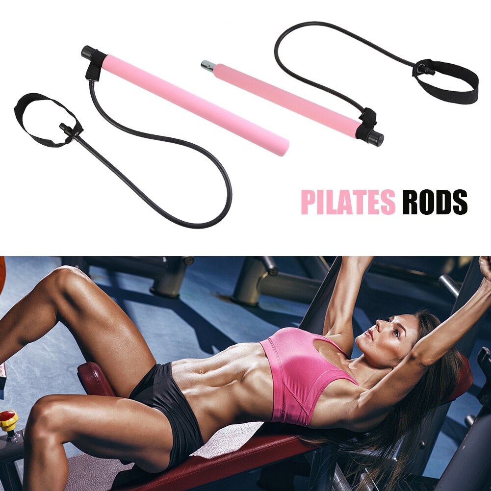 Gym portabel pilates bar stick utarbetad tillverkning långvarig hållbar med motståndsband för träning hemma