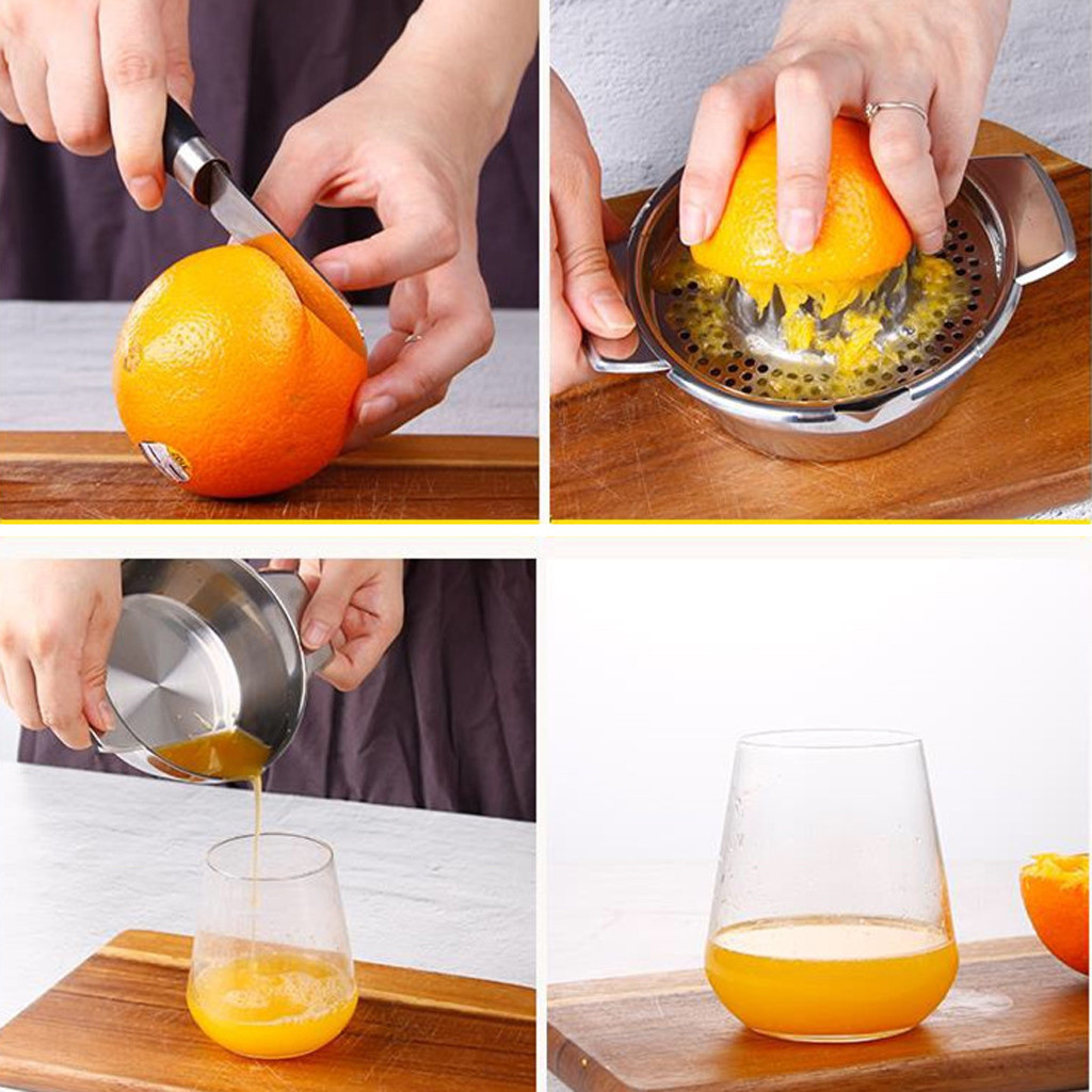 Exprimidor de naranjas de limón de acero inoxidable Manual prensa electrodomésticos de cocina exprimidor de jugo de naranja limón 1 pieza