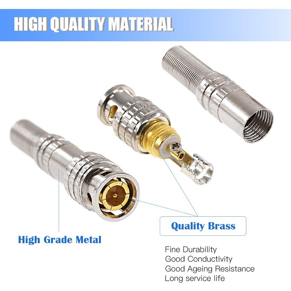 Bnc JR-B25 Mannelijke Solderless Bnc Connector Voo... – Grandado