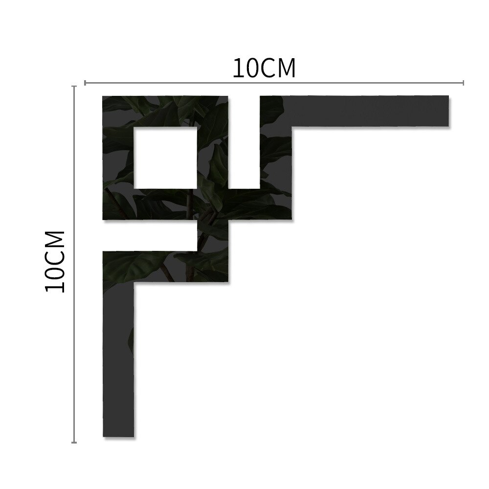 4 Pcs Door Wardrobe Background Wall Corner Decoration Acrylic Mirror Stickers Wallpaper Living Room Home Decor Accessories: black