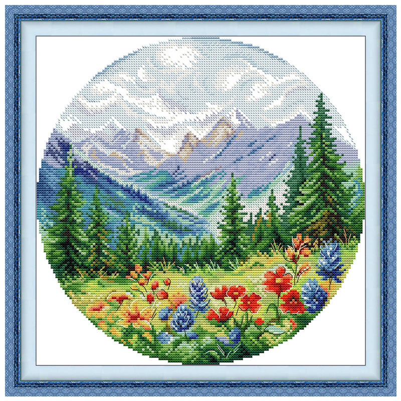 Four seasons pattern counted cross stitch kit diy 11ct 14ct 16ct stamped dmc cross stitch kit embroidery handicrafts