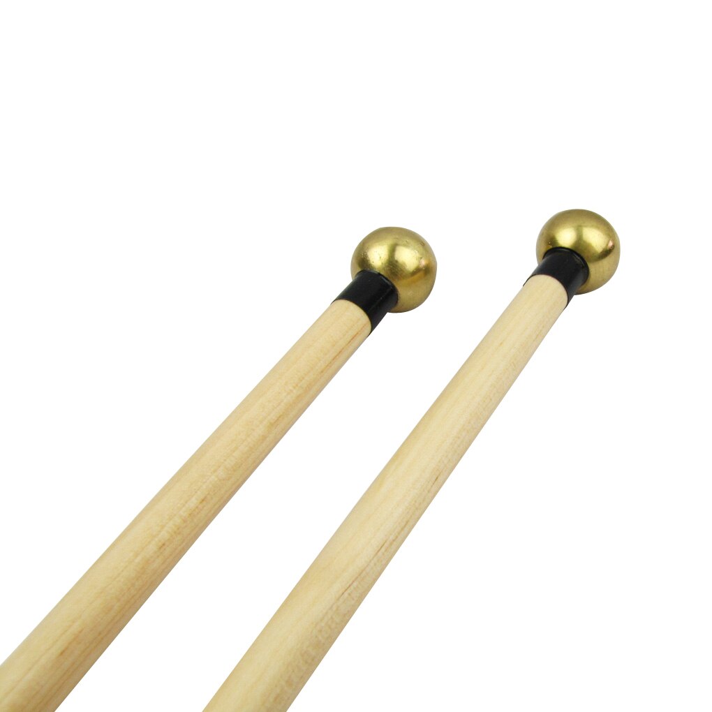 Fleet 1 Pair of Glockenspiel Xylophone Bells Mallets Drum Sticks Drumsticks with Brass Head for Percussion Instruments