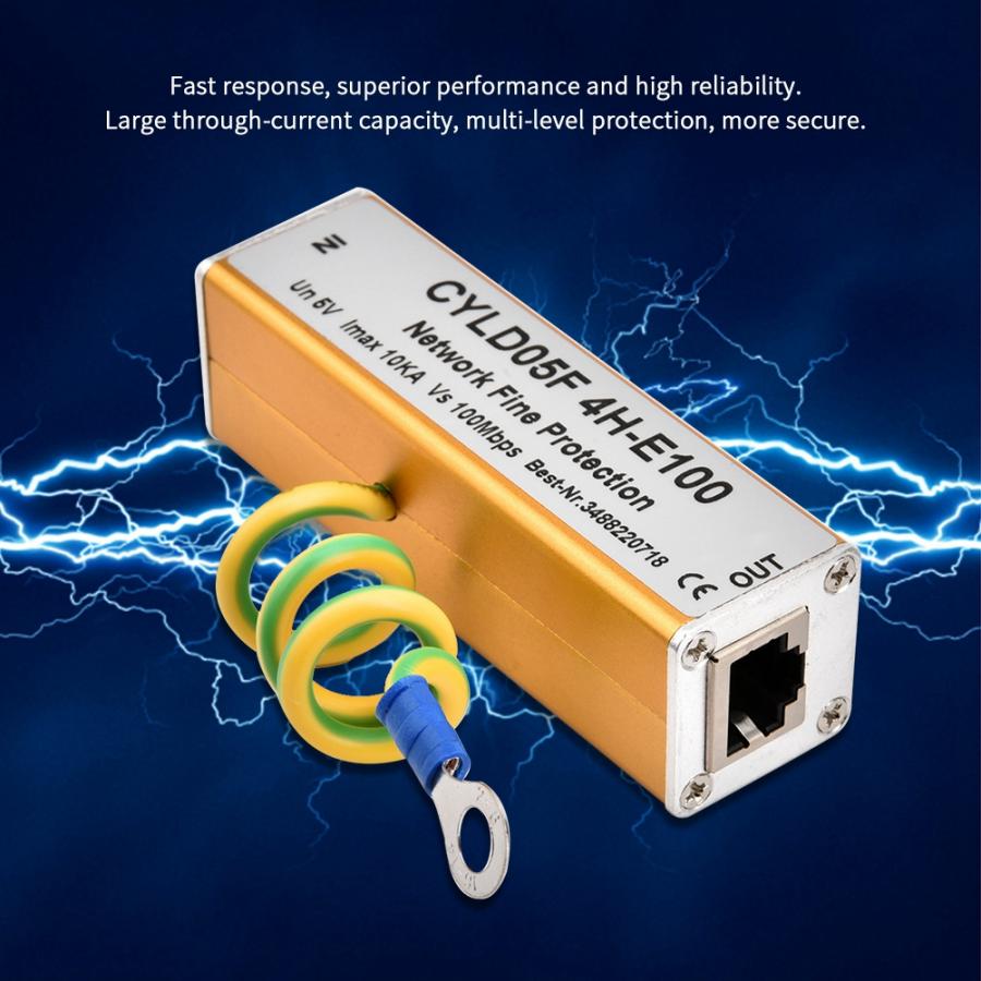 Adaptador RJ45 RJ11 Protector Ethernet contra sobretensión en la red Thunder Lighting, protector de sobretensión 5V