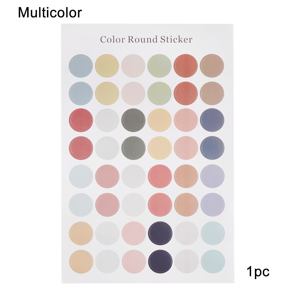 DIY Writeable Solid Color Stickers Kawaii Dot Stationery Stickers Scrapbooking Albums Paper Adhesive Sticker For Kids Supplies: multicolor
