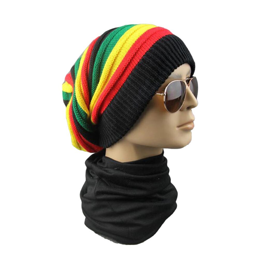 Hip hop flerfarvet stribet kasket damer skuilles hue vinter rasta reggae hatte bob jamaicanske hatte til mænd kasketter gorro