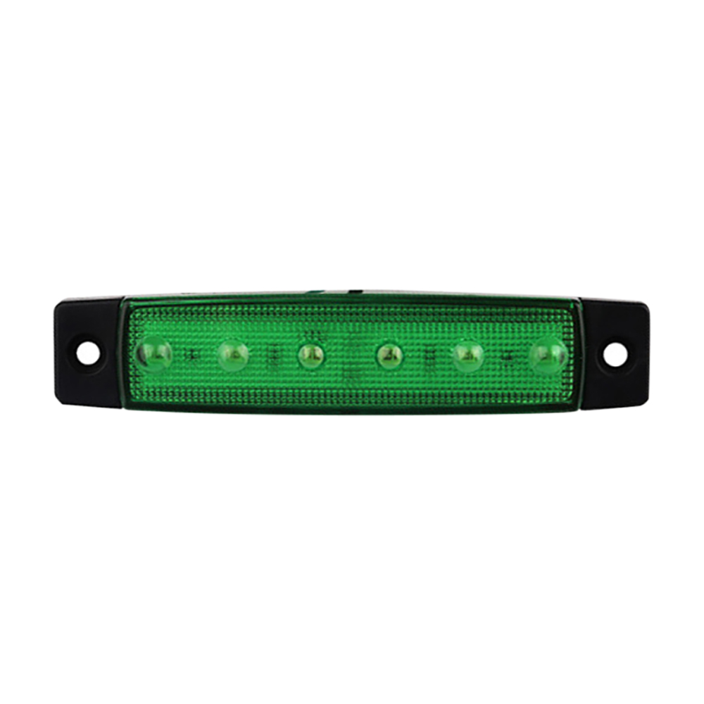 Auto Externe Led Verlichting 24V 12V 6LED Bus Vrachtwagen Vrachtwagen Zijmarkeringsindicator Lage Led Trailer waarschuwing Achterzijde Remlichten: green / 3000k
