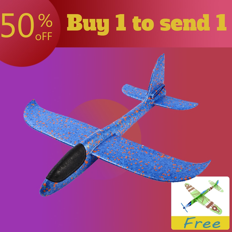DIY Lanzamiento de mano aviones de ala voladora espuma modelo avión bolsa de rellenos de ala voladora juguetes de avión para niños