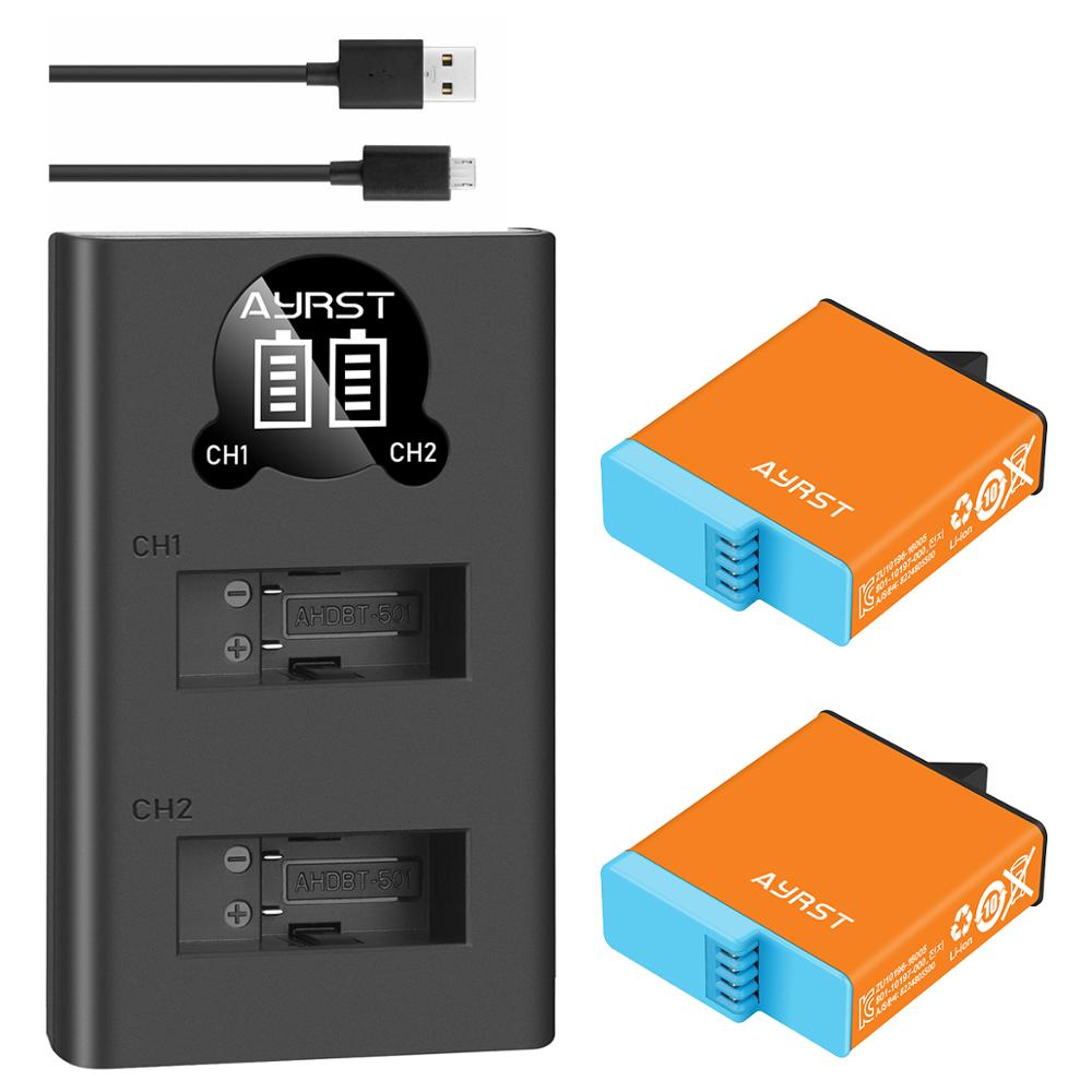 1680Mah Batterij/Triple Charger Volledige Decode Vervanging Voor Gopro Hero 8 Hero 7 Hero8 Zwart Hero6 Camera Batterij: 2batteryand1charger