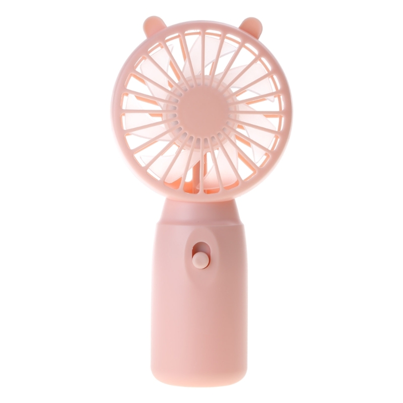 Handheld Mini Fan AA-Battery Powered Super Mute Home Office Cooling Fan: Pink
