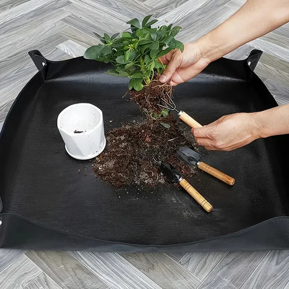 75 × 75 cm Gartenpflanzmatte, Blumentopf, Pflanzenumtopfmatte, wiederverwendbar, faltbar, Gartenarbeit, Umpflanzmatte, Sukkulenten-Pad