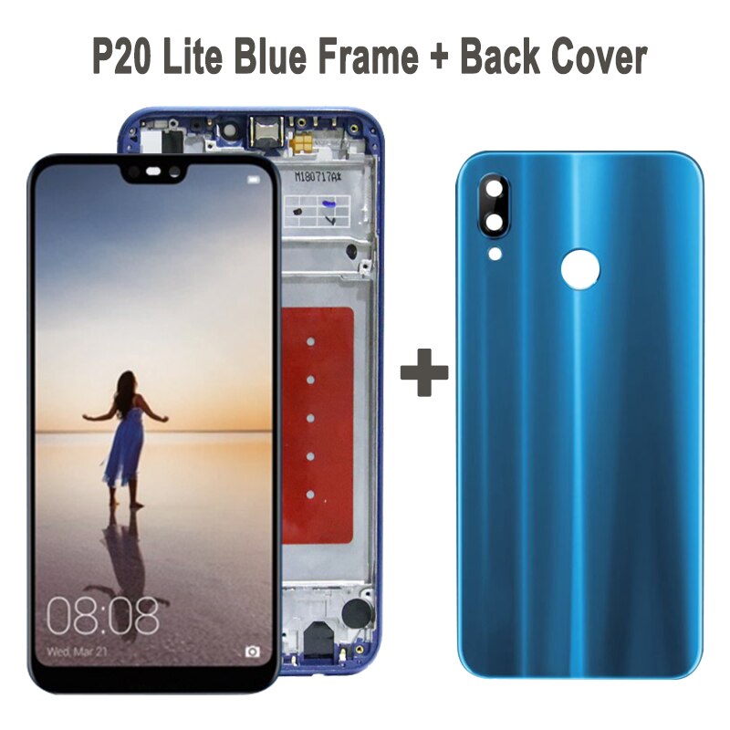 Original 5.84&quot; For Huawei P20 Lite LCD Display Touch Screen Digitizer Assembly For Huawei P20Lite / Nova 3e Display Replacement: Blue With Frame