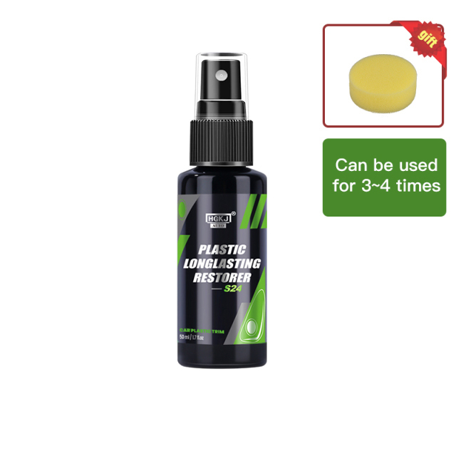 Restaurador de plástico de regreso a negro, productos de limpieza de coche brillante, renovador de revestimiento de reparación y pulido automático para detallado de coches HGKJ 24: Negro