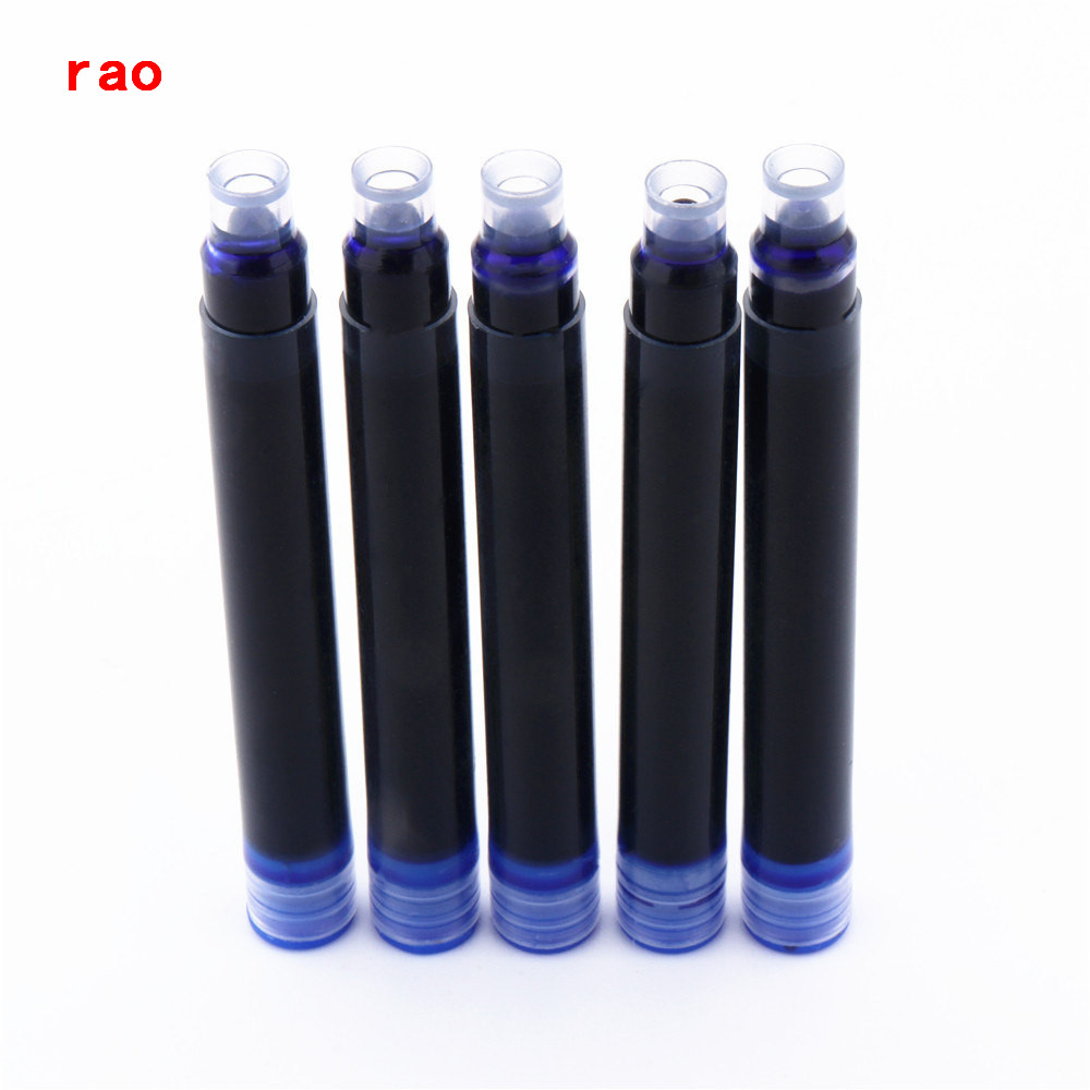 Overlegen luksus blå og sort blæk refill fyldepen blækpatron: 5 stk blækblåt