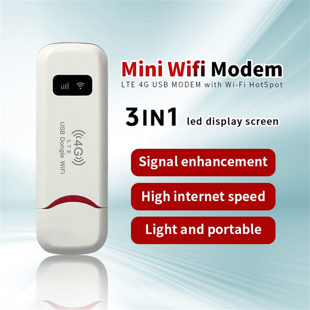 High Internet Speed 4G LTE WiFi Router Light Portble 3In1 LED Display Screeen Mini Wifi Modem Dual Card Port Signal Enhancement
