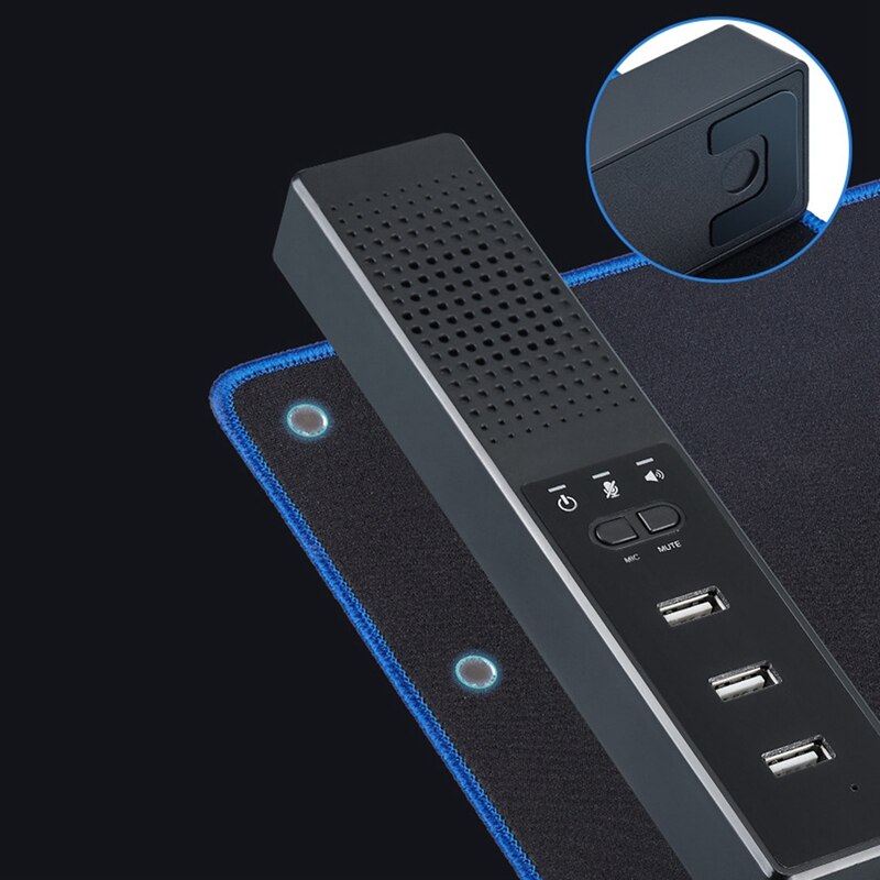 3 in 1 Computer Speakers with Microphone &amp; Hubs &amp; Mouse Pad, USB Conference Speaker, PC Mic for Video Conference