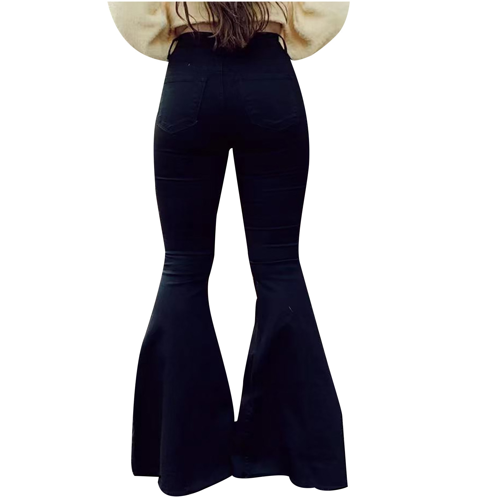 Women Slim Colour Tight Flared Pants Trousers Denim Vintage Jeans Woman Long Trousers Cowboy Female Loose Streetwear Pants