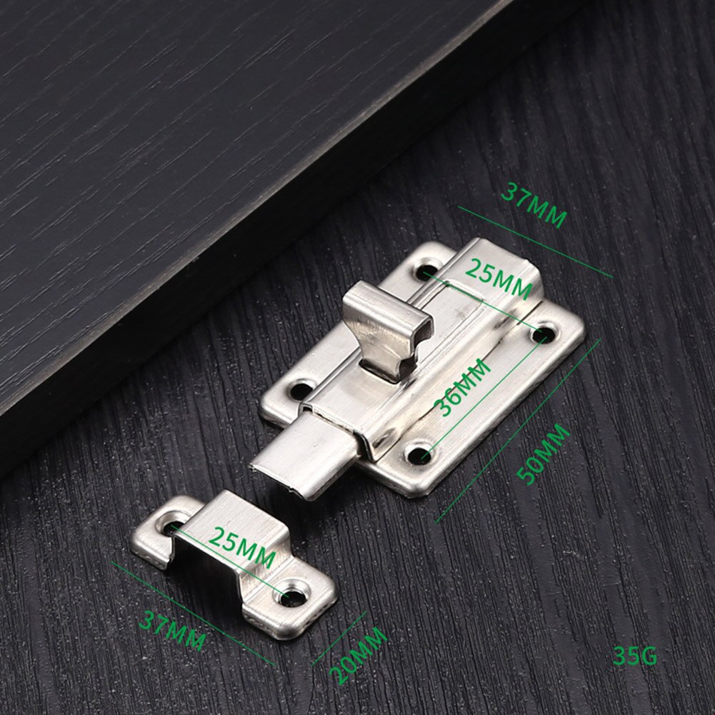 2× Stainless Steel Slide Bolt Bathroom Bedroom Toilet Door Sliding Lock Latch Hardware Gate Safety Door Bolt Tower Window Catch