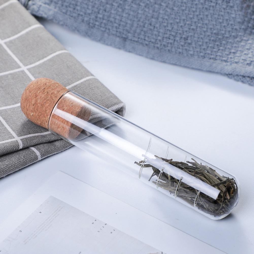 1pc kork glasflaske gennemsigtig te si mini tom flaske te infusionsrør brygning reagensglas til hjemmefest kontor