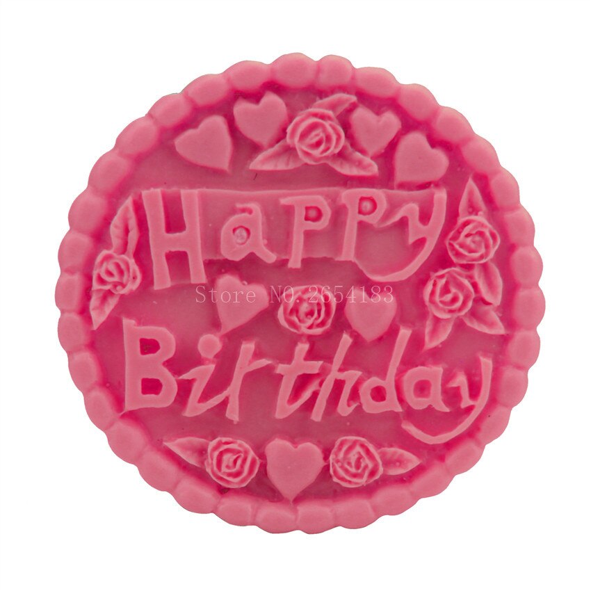 Moule à gâteau en silicone en forme de cœur 3d joyeux anniversaire, fondant, savon, cupcake, gelée, bonbons, chocolat, décoration, outil de cuisson,  fq1723 moules