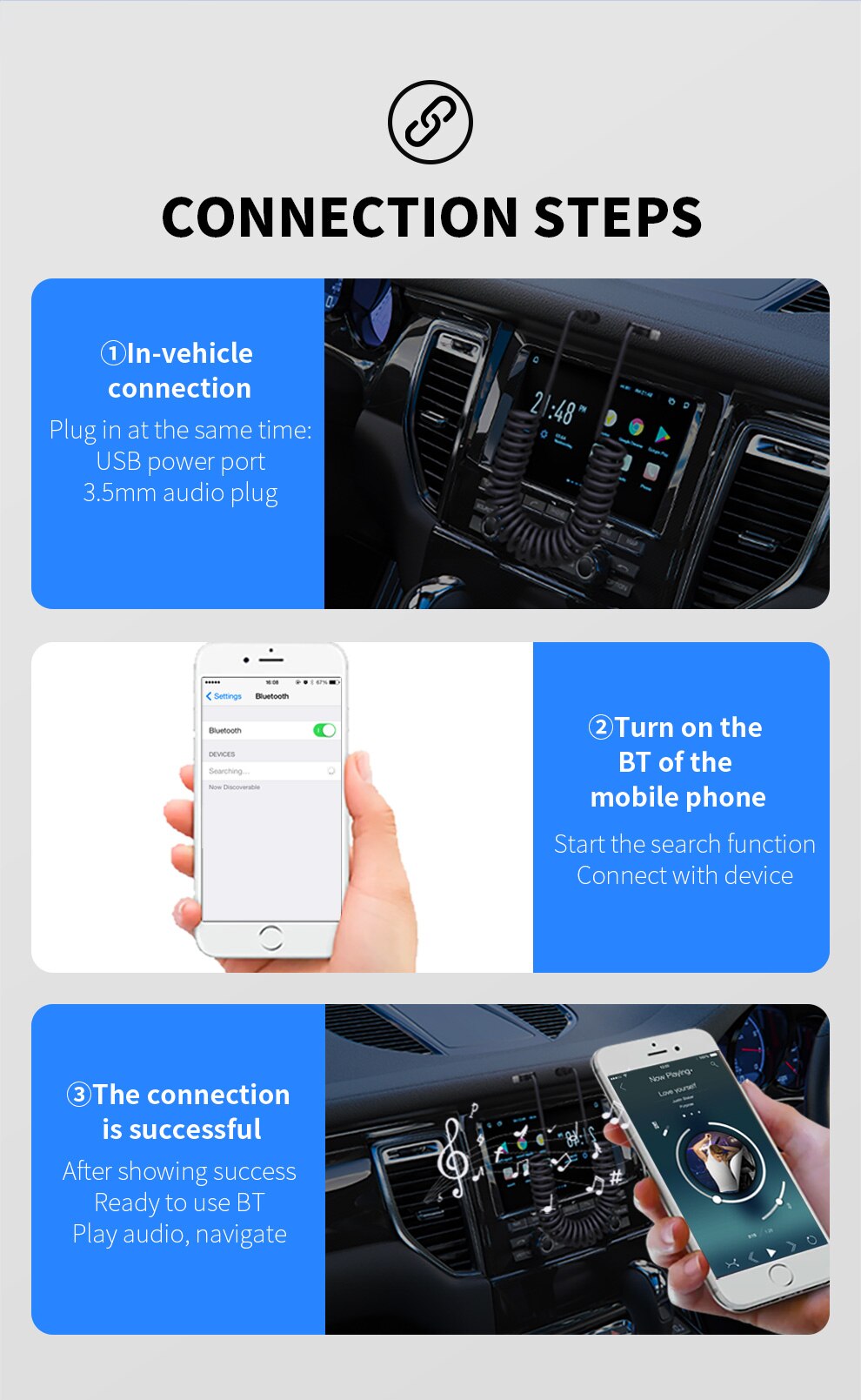 COMFAST Bluetooth Adapter 3.5mm Jack Aux BT5.1 USB Dongle Receiver Auxiliar Bluetooth For Car Speaker Audio Music Transmitter