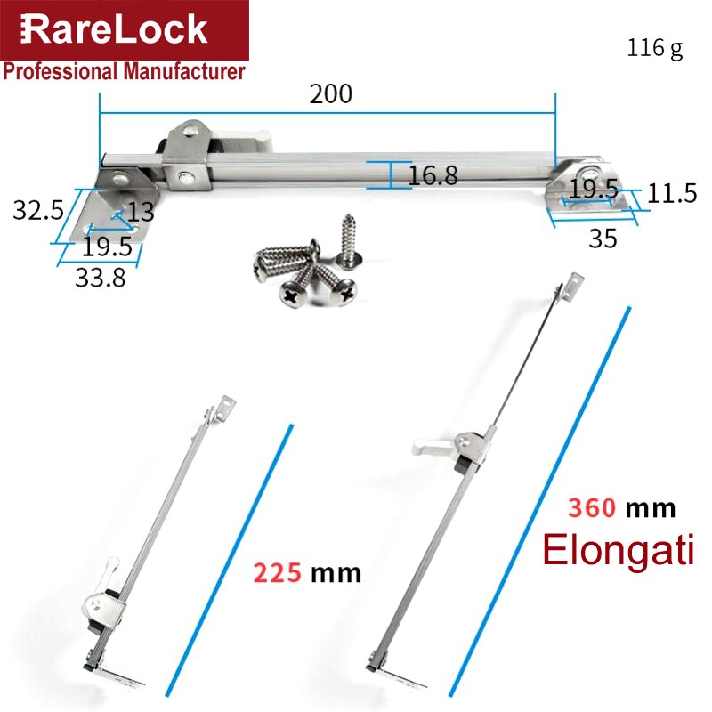 Windproof Brace Window Rod Push-pull Sliding Support Flat Window Limiter DIY Furniture Hardware Rarelock YP318 h