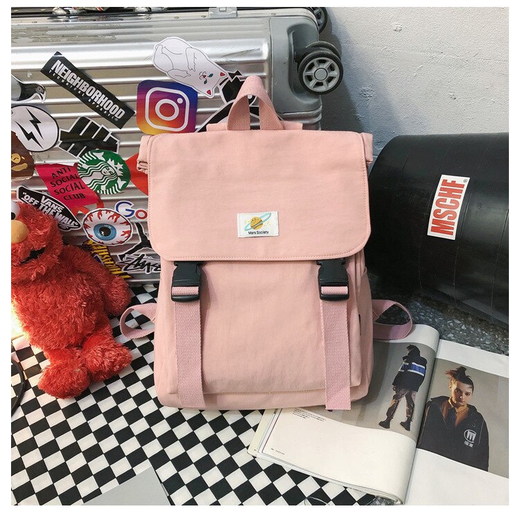 Waterproof Women Nylon Backpacks School Bags For Teenager Girls Student Casual Laptop School Backpacks Travel Book bags Rucksack: Pink