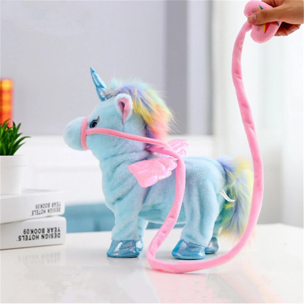 35Cm Grappige Elektrische Wandelen Eenhoorn Knuffel Gevulde Dier Muziek Unicorntoy Voor Kinderen Grappige Kerst Verjaardag