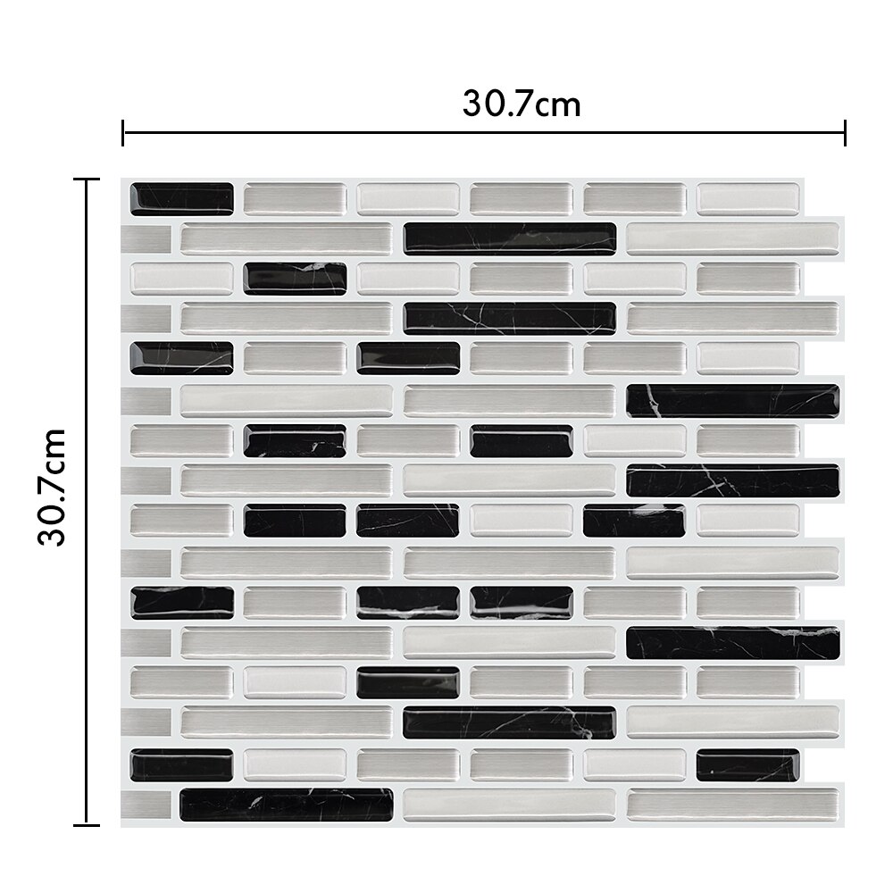 Heminredning vattentät vinyl självhäftande mosaik kakel 3d väggdekal klistermärke självhäftande kök badrum 1 ark: Msob -024