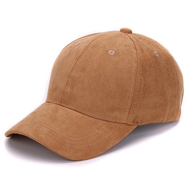 Suede baseball caps outdoor blank sport cap and hat for men and women: Brown