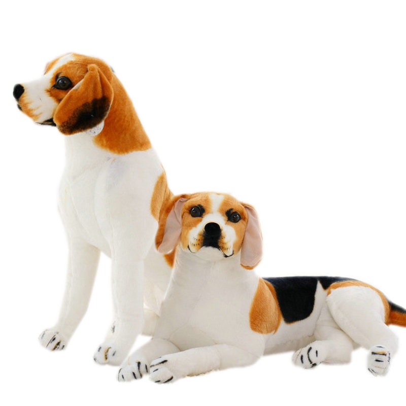 Juguete de perro Beagle de tamaño grande gigante realista de peluche de perro juguetes de peluche para la decoración del hogar de los niños mascota de la de la tienda de mascotas