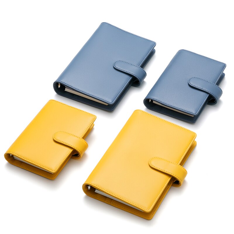 Amnery Leather Notebook Cover A6 Personal /A7 Pocket Ring Binder, 6 Round Ring Binder Journal Refillable for Pocket Filler Paper