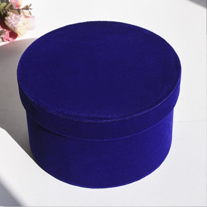 1 x roze ronde bloemendozen, bloemenverpakking, snoep, dragee, opbergdoos, papieren zak, boeket, vaas met deksel voor bruiloftsfeestdecoratie: 17cm donkerblauw