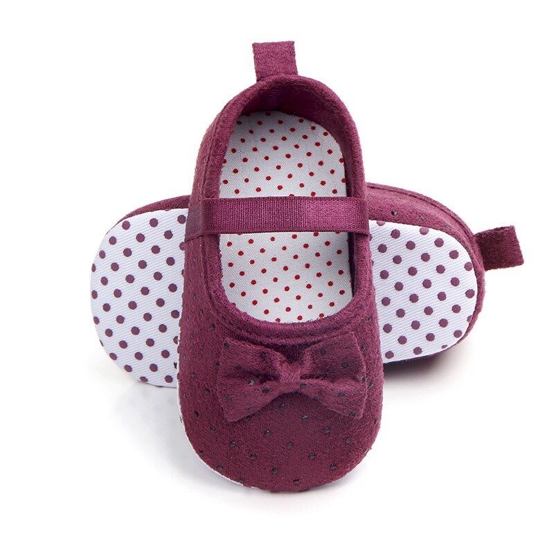 Zapatos de princesa con lazo para bebé recién nacido, antideslizantes, primera cuna, 0 a 18 meses