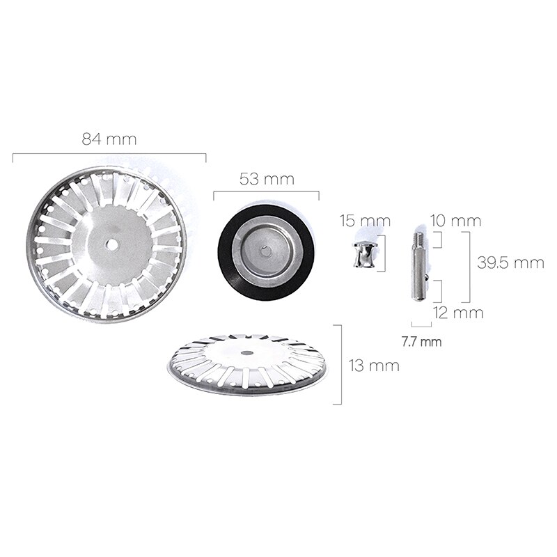 78-84MM Bathroom Sink Strainer 304 Stainless Steel Water Stopper Sink Water Filter Plug Kitchen Sink Accessories Kitchen Tools: 84mm