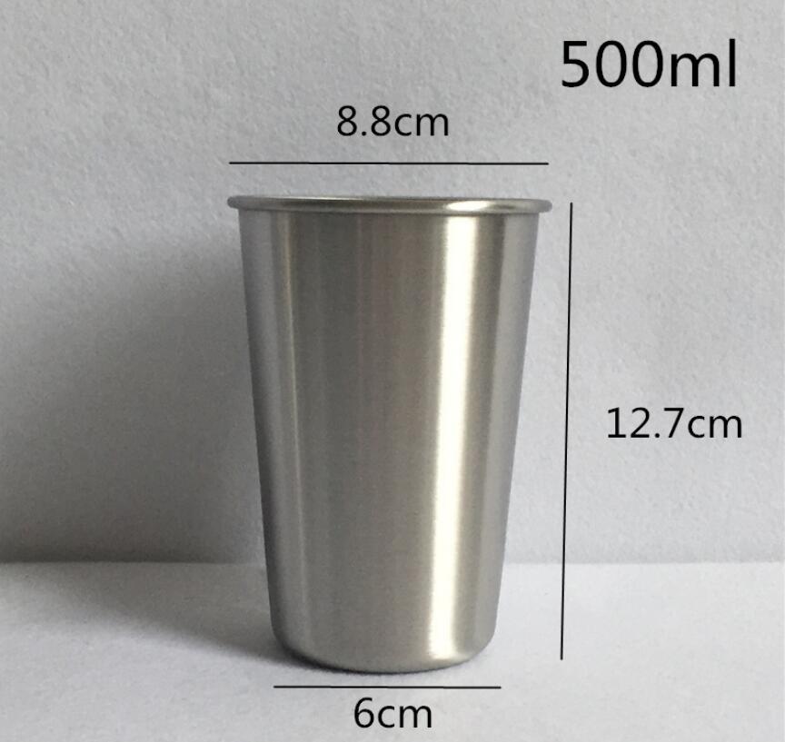 good 304 stainless steel cup beer milk tea juice cold drink cup 500 ml