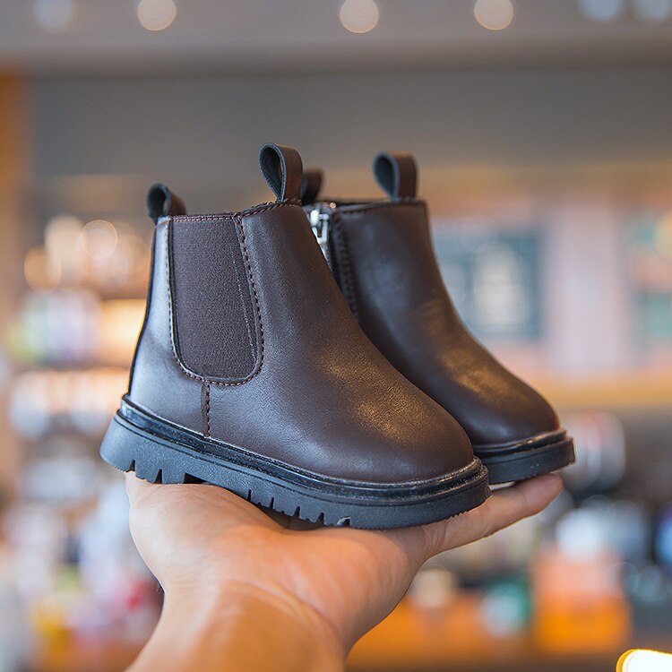 Kids Shoes for Girl Winter Boots Female Children&#39;s Shoes Short Toddler Girl Boots Autumn Full Leather Waterproof Non-slip