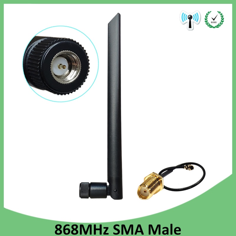 868MHz lora Antenna 915MHz 5dbi SMA Male Connector GSM 915 MHz 868 IOT antena antenne waterproof +21cm RP-SMA/u.FL Pigtail Cable