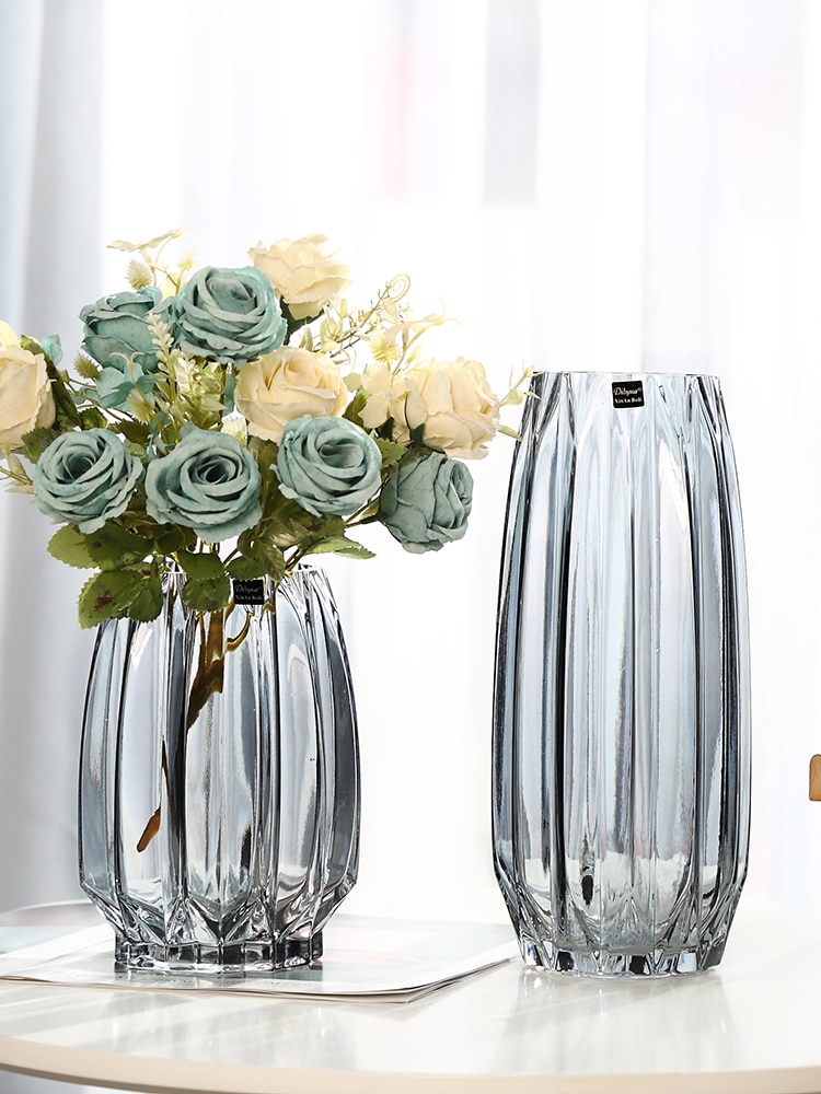 Stor glasflaska transparent färg hydroponisk vas vardagsrum blomdekoration heminredning tillbehör modern