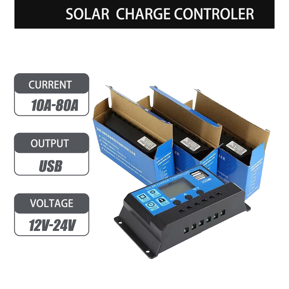 10A 20A 30A 60A Solar Panel Controller 12V/24V Batterie Laderegler 2 USB 10A ~ 100A Photovoltaik Zelle Panel Ladegerät Regler