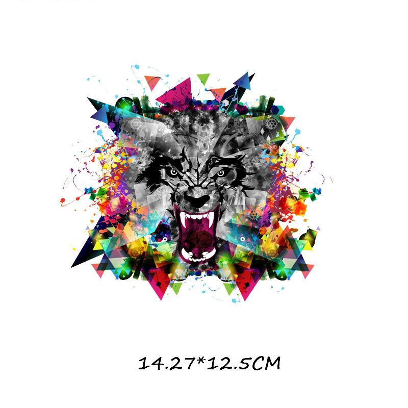 Top dieren stickers op kleding strijk patches voor kleding tijger leeuw applicaties kleding applicatie diy t-shirt badges print e: Zt0406