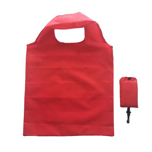 Genanvendelig mulepose bærbar sammenfoldelig miljøvenlig nylon indkøbstaske foldbar håndtaske shopper mulepose arrangør enkel: Rød