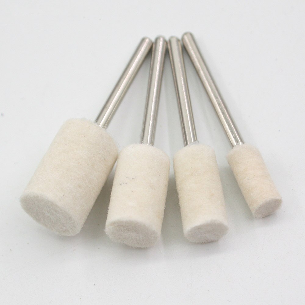 12 pcs Wool Polishing Wheel 6mm/8mm/10mm/12mm Polishing Disc Artificial-wool Polisher Roller for Dremel Rotary Tools: cylinder / size mixed