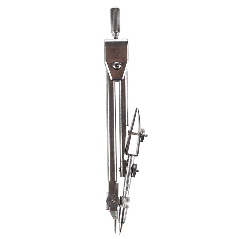 RISE-School Stationery Drawing Tool Silver Tone Metal Drafting Compasses Set: Default Title