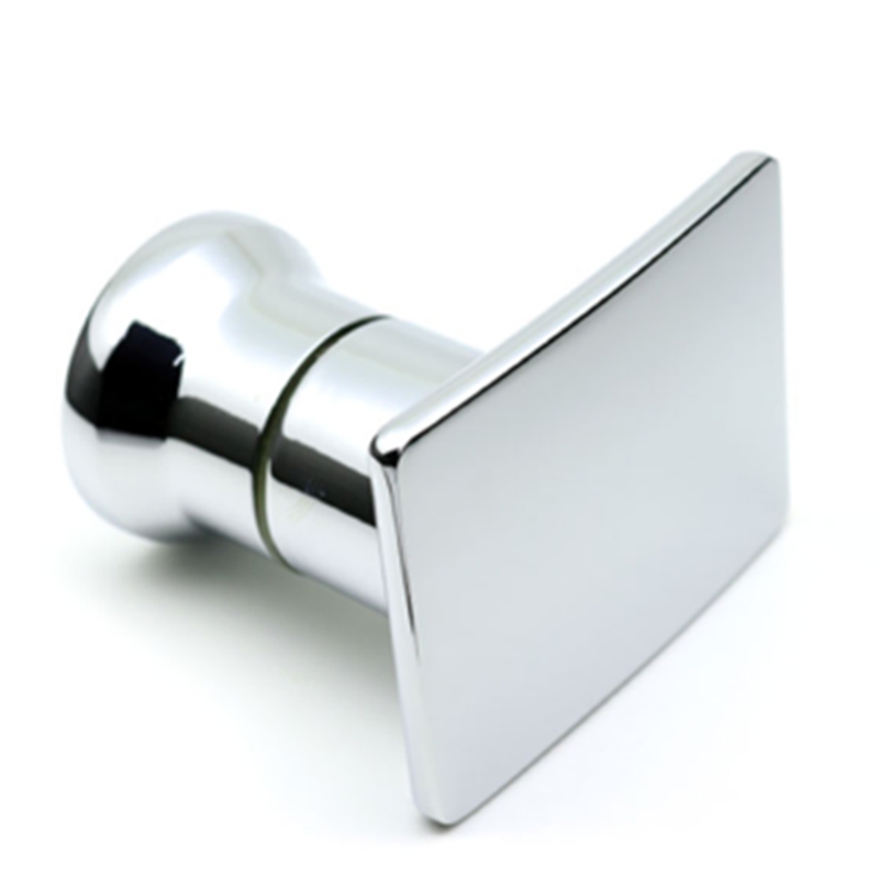 Shower Room Glass Door Handle Bathroom Pull Door Back-to-Back Alloy Square 6mm Single Hole Button Shower Door Handle Chrome