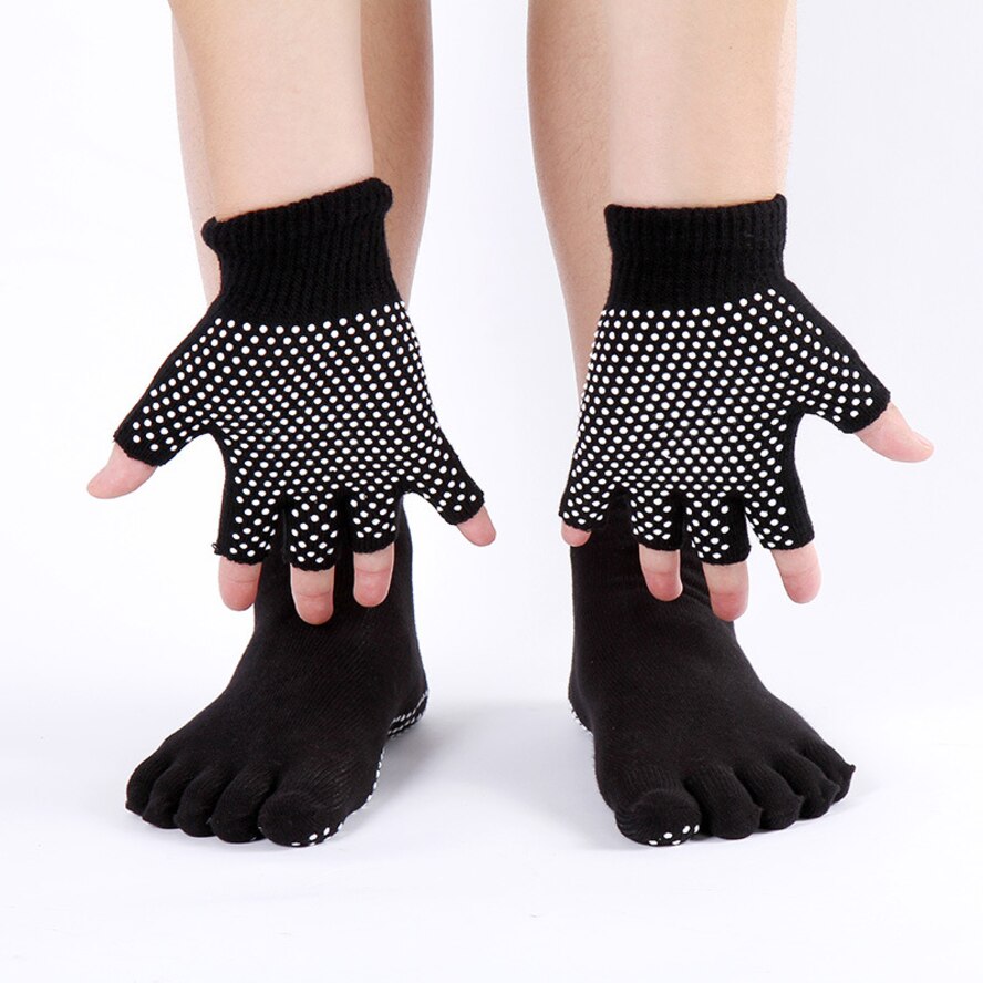 Women Sport Glove Cotton Half Finger Yoga Gloves Yoga Necessary Cotton Anti Slip Yoga Gloves Fingerless Gloves for Pilates