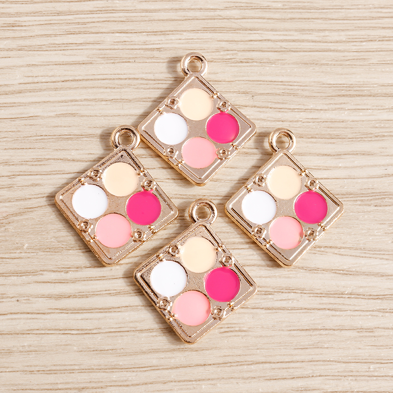 10 Uds. Mezcla de lindos esmaltados para mujer, labios, lápiz labial, colgantes para hacer joyas, pendientes, collares, pulseras, suministros para manualidades DIY: Chapado en zinc azul