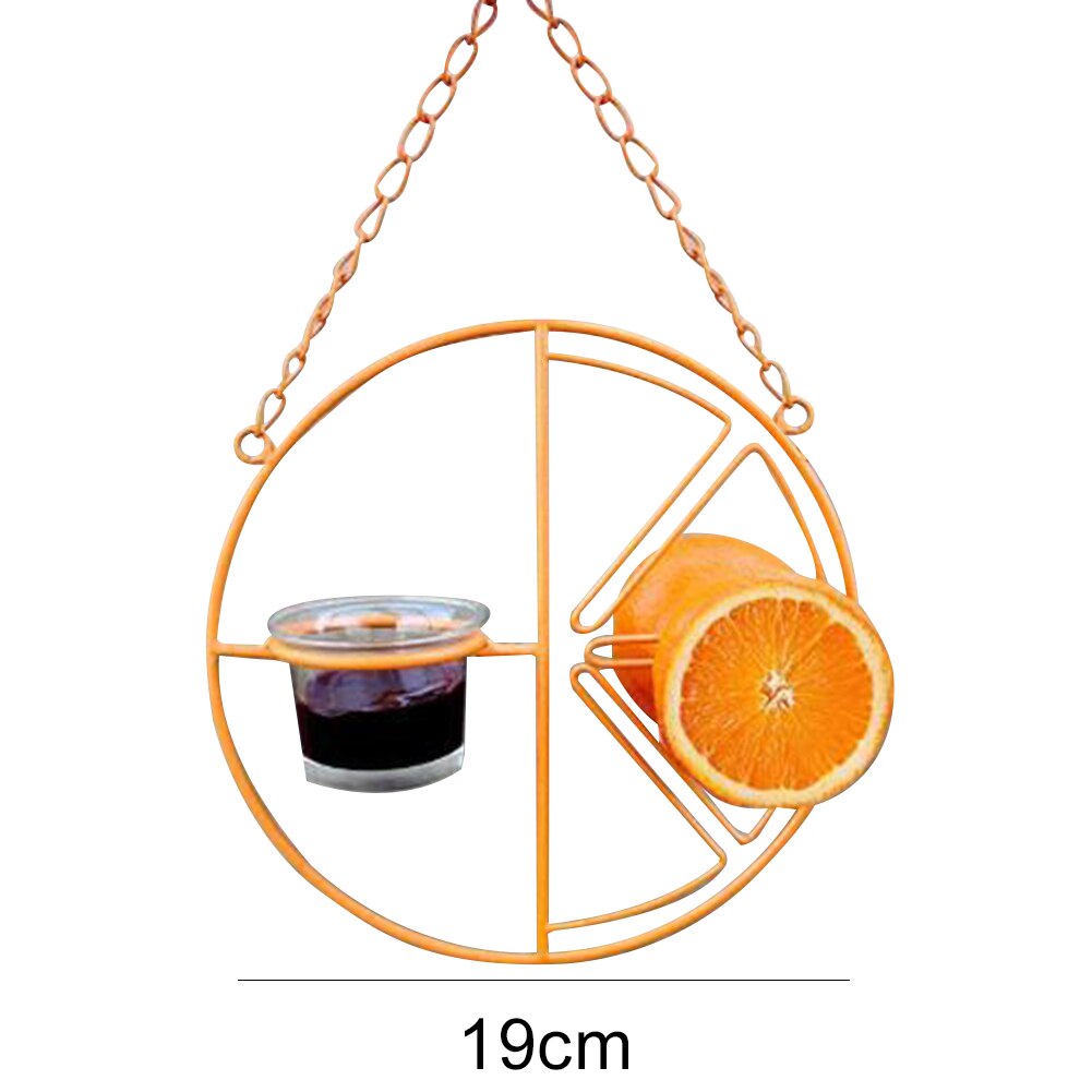 Round Metal Pet Bird Feeder Hummingbird Feeder Food Storage Container Outdoor Garden Hanging Bird Water Food Dispenser Bowl