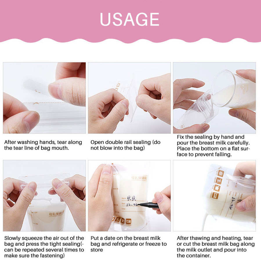 Babymad opbevaring 30 stk 125ml modermælk opbevaringspose engangs lækagesikker modermælkspose med stor kapacitet baby fodringsboks